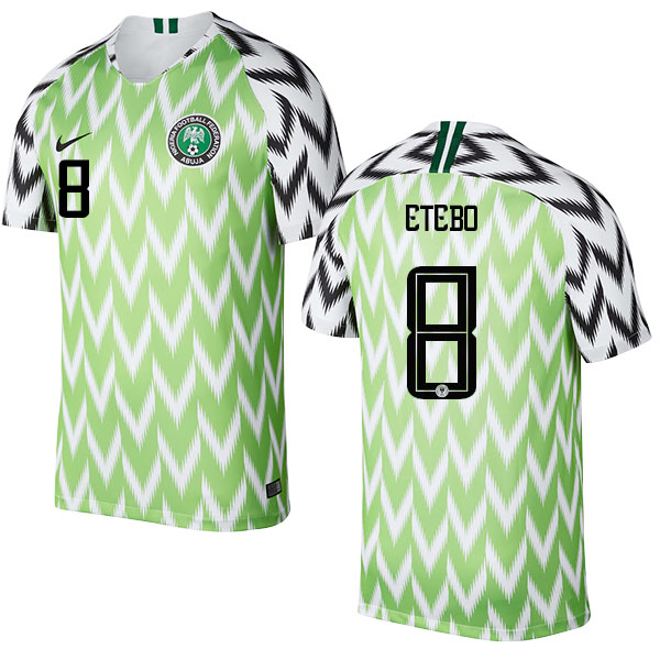 Nigeria #8 Etebo Home Soccer Country Jersey